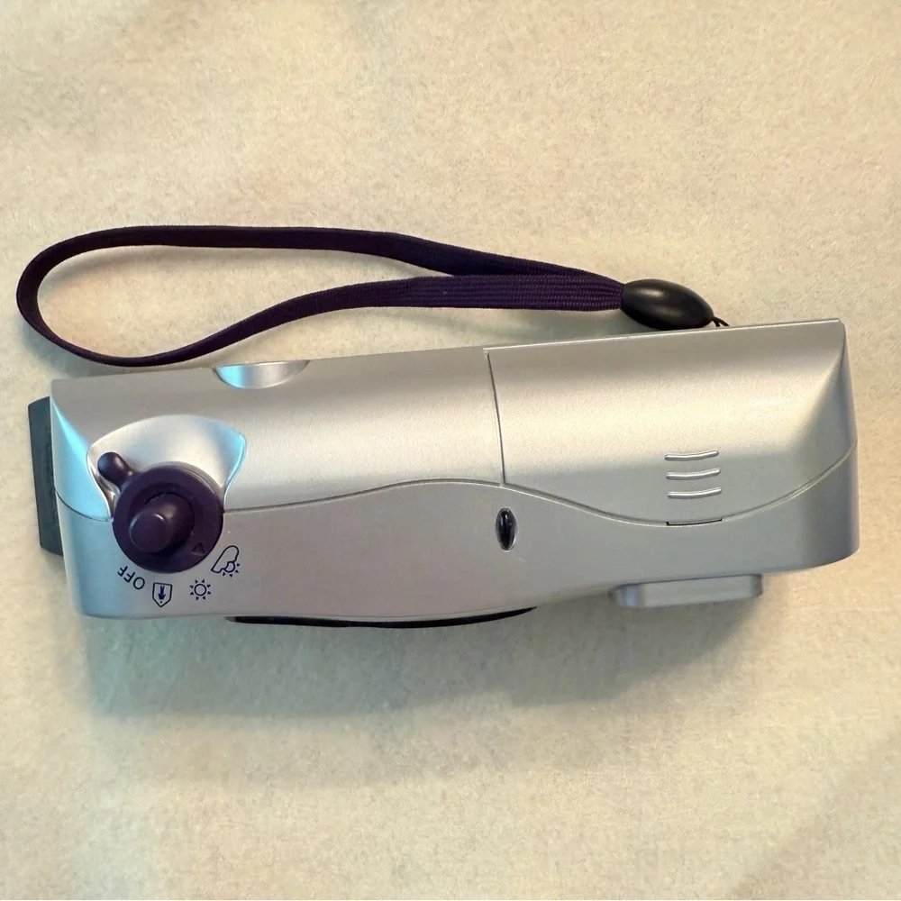 Polaroid i-Zone Silver and Black Camera with Purple Strap